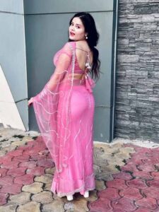 Hot sexy Indian bhabhi in a pink saree – desi bhabhi hot photo